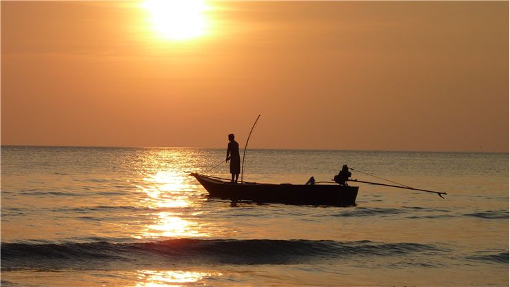 Picture Of Fishing At Sunset