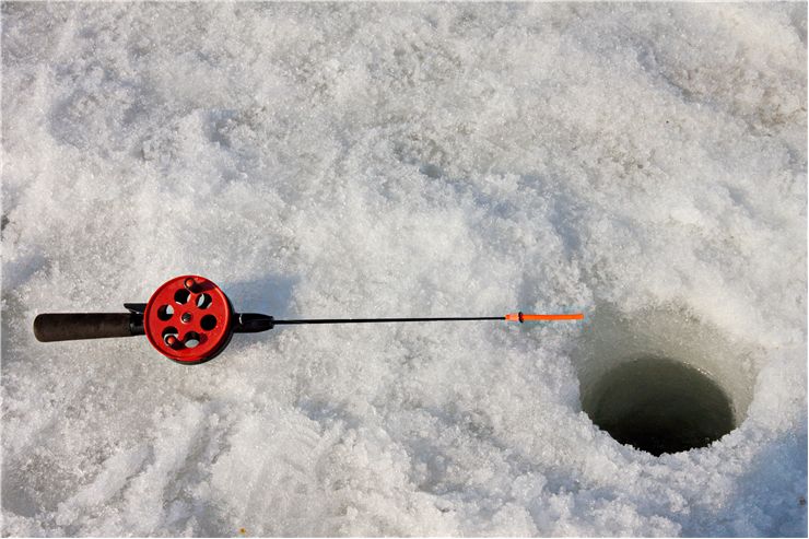 Picture Of Fishing Rod At Ice Hole